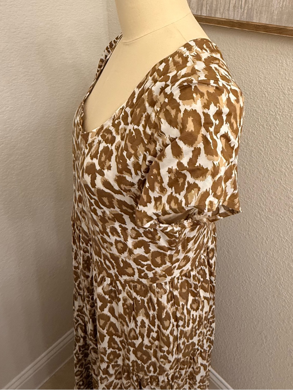 Soft Surroundings Kara Leopard-Print Midi Dress sz L - Picture 6 of 13